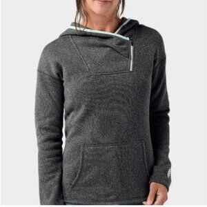 Stio Womens Sweetwater Fleece Hoodie M Gray Sweatshirt 1/4 Zip Pullover